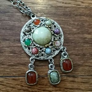 💖Multi colored stone Pendant Necklace